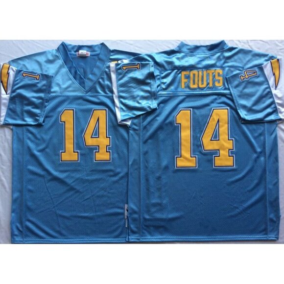 Mens Youths Kids Womens Dan Fouts Blue Stitched Jersey